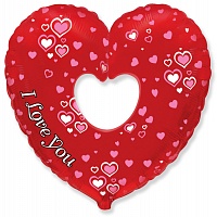 FM фигура 902746 Сердце в сердце с рисунком МИНИ 14" фольгированный шар