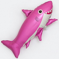FM фигура большая 901781RS Акула счастливая Фольга розовая