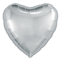 Agura сердце 30'/ 76,5 см (в упаковке) серебро  755860 Фольга